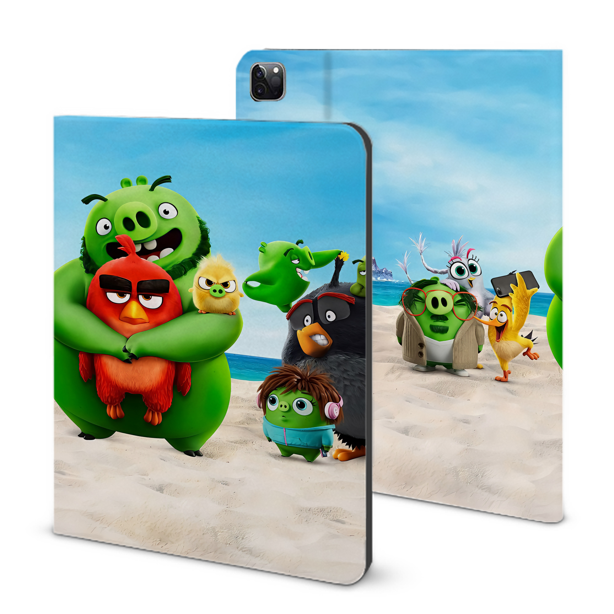 （画像用） Angry Birds アングリーバード IPad ケース ブック型 PUレザー TPU 耐衝撃 軽量 薄型 ペン収納なし 全面保護 IPad 各モデル対応